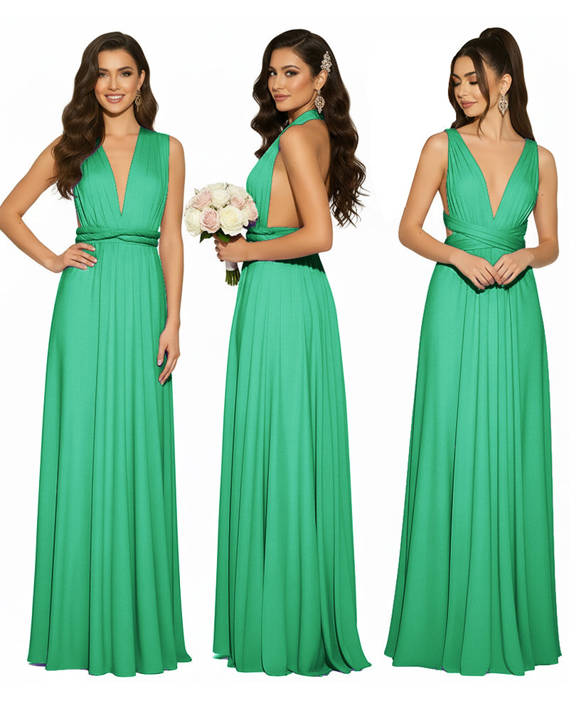 Multiway Convertible Infinity Wrap Maxi Dress Regular Plus size Wedding Bridal Party Bridemaids Gownemerald 
