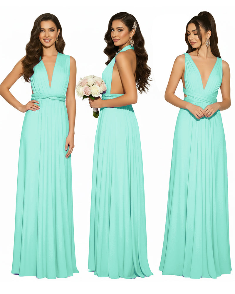 Multiway Convertible Infinity Wrap Maxi Dress Regular Plus size Wedding Bridal Party Bridemaids Gownsage 