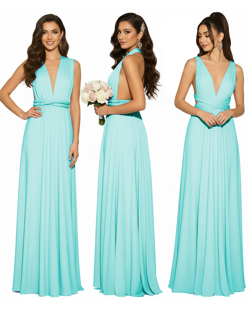 Multiway Convertible Infinity Wrap Maxi Dress Regular Plus size Wedding Bridal Party Bridemaids Gownturquoise 
