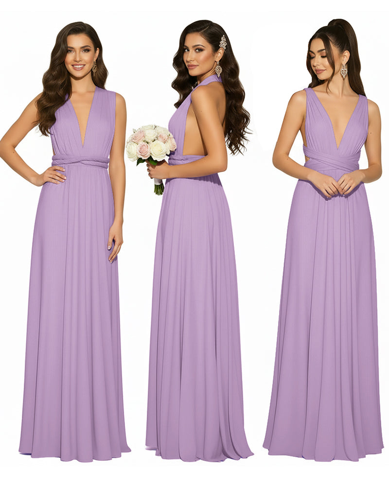 Multiway Convertible Infinity Wrap Maxi Dress Regular Plus size Wedding Bridal Party Bridemaids Gownwisteria mauve 