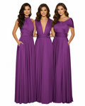 Wedding Guest Convertible Infinity Maxi Dress with Pockets Convertible Regular Plus size Wedding Bridal Party Bridemaids Gowngrape 