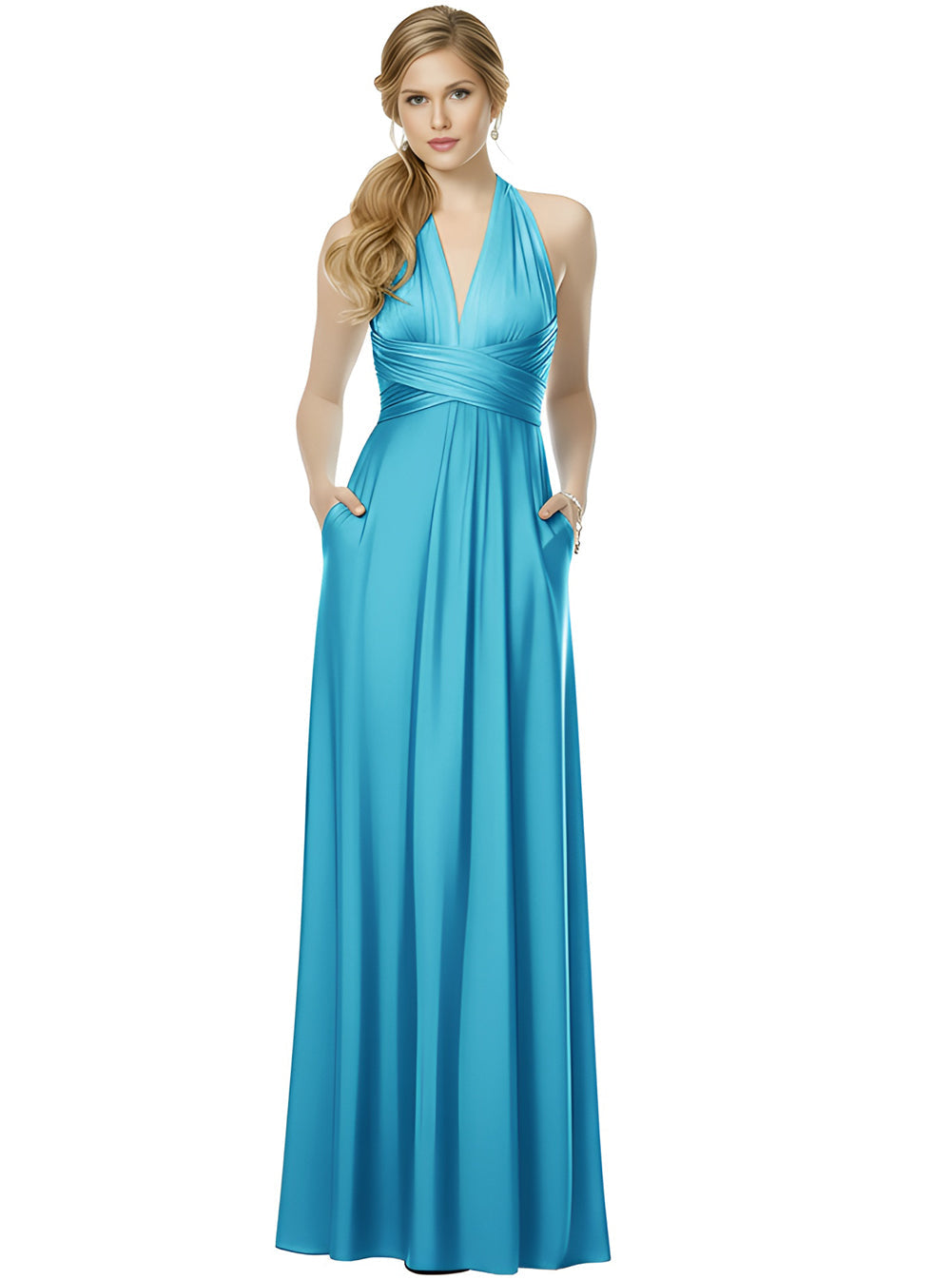 Luxe Satin Infinity Dress Bridal Party Multiway Wrap Infinity Dress Regular Plus size Wedding Bridal Party Bridemaids Gown