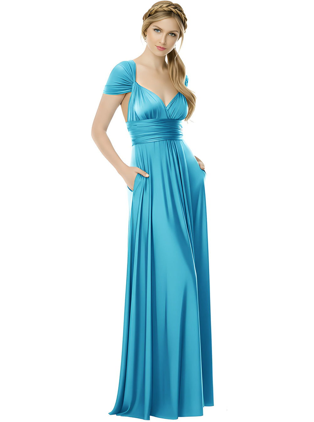 Luxe Satin Infinity Dress Bridal Party Multiway Wrap Infinity Dress Regular Plus size Wedding Bridal Party Bridemaids Gown