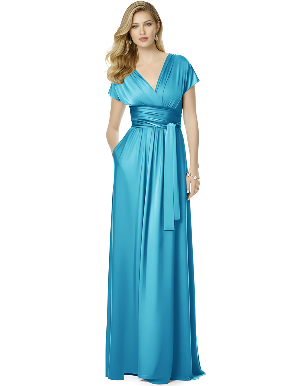 Luxe Satin Infinity Dress Bridal Party Multiway Wrap Infinity Dress Regular Plus size Wedding Bridal Party Bridemaids Gown